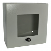 owb-cp1-w-wht- outdoor wall box &amp; cover w/ 2 &amp; 3 gang mounting plate with window - white