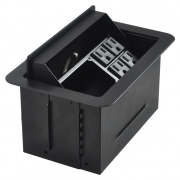t3u-3- black t3u-3 table box with 4 ac outlets - black cover