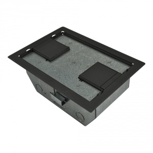 rfl4-5-d2g-gry- 4.5&quot; deep back box with 2, 2 gang plates - gray