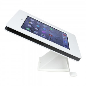 tm-ipdnb-tr-wht- white ipad table top mnt, no button, tilt/rotate