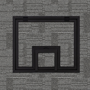FL-500P Cover with 1/4&quot; Painted Carpet Flange- Black