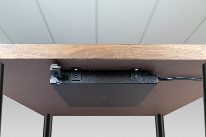 Low Profile Retractor mounted on the underside of table