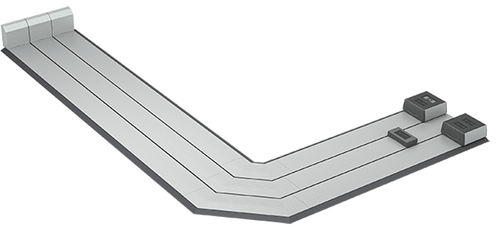 Paralleled Raceway System 2 90 Degree Corners