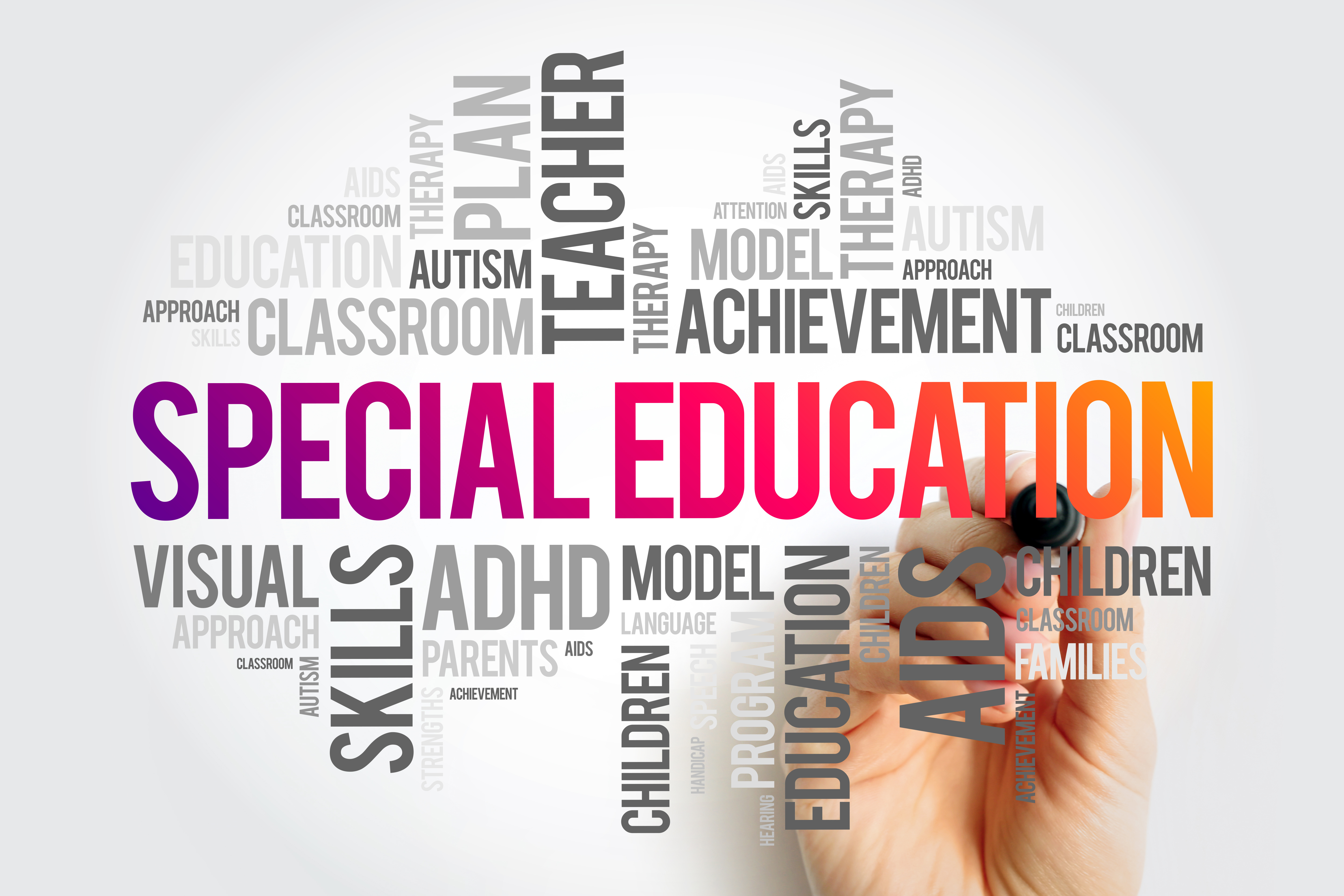 Special Education word cloud collage, education concept background