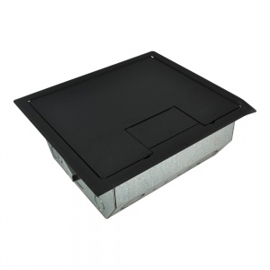 rfl4.5-q1g-slblk- 4.5” deep back box with 4, 1 gang plates – black