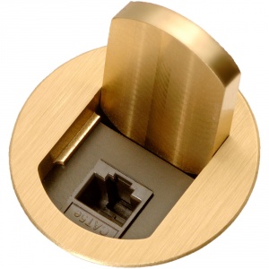 t3-cat5-brs- t3-mj with rj-45 connection - brass cover - round
