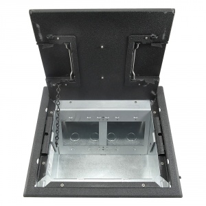 rfl-qav-blkdd- rfl-av 3 + 1 gang box with dual door cover – black