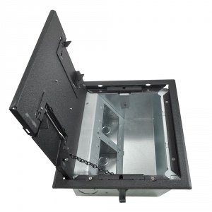 rfl-qav-blkdd- rfl-av 3 + 1 gang box with dual door cover – black