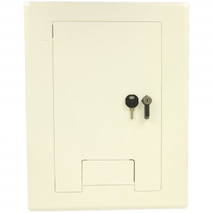 wb-x1-cvr-wht- white cover w/ lock and cable exit door w/ latch