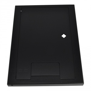 wb-x1-smcvr-blk- black surface mount cover w/ lock and cable exit door