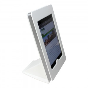 tm-ipmininb-trs-wht- white ipad mini table top mnt, no button, tilt/rotate/swivel