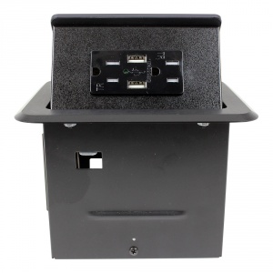 tb-chrg- black table box with 2-ac, 2-usb charge