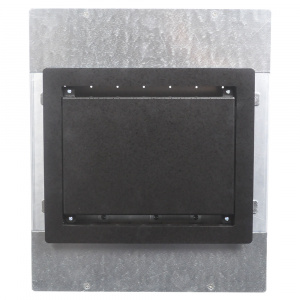 large format fire rated wall box with 4 ac and 3 1-gang plates & 1 ips- black