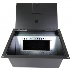fl-1550-blk- black 4 gang stage floor box
