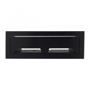 2 Section Rectangular Table Box with 1 Universal Bracket - Brushed Anodized Black