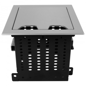 3 Section Table Box with 1 Universal Bracket - Brushed Anodized Aluminum