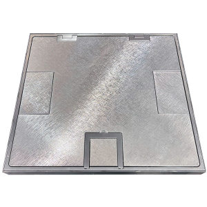 Hinged U-Access Floor Box Cover with Aluminum Solid Surface