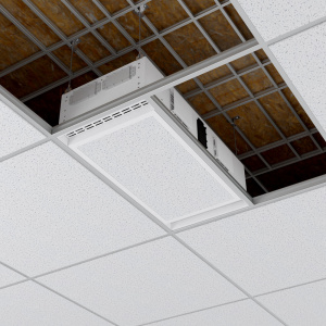 Ceiling enclosures for PoE lighting nodes