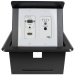 tb-2g-blk- black table box fits (1) 2 gang wall plate